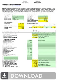 Property Analyzer is a tool to evaluate a property's cashflow characteristics