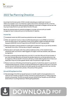 BNY Mellon 2022 Tax Planning Checklist