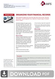 Organizing Your Financial Records