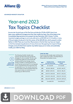 2023 Year-End Tax Topics Checklist