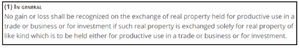 Section 1031 of the Internal Revenue 